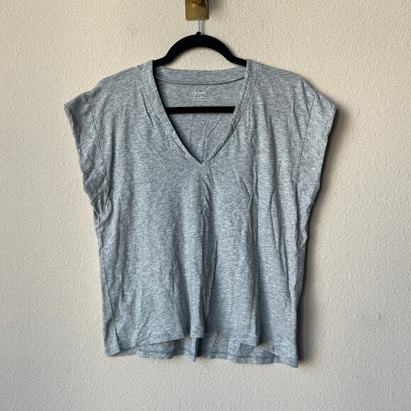 Frame Le Mid Rise Vneck Tank Top in Gris Heather Size XS - Picture 2 of 6